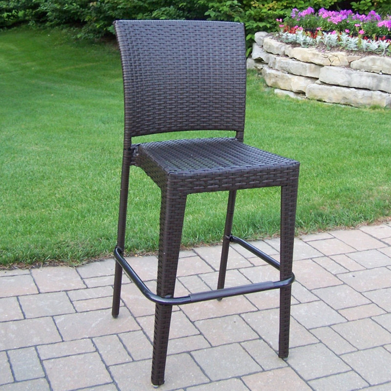 Oakland Living All Weather Elite Resin Wicker 44" Patio Bar Stool Wayfair